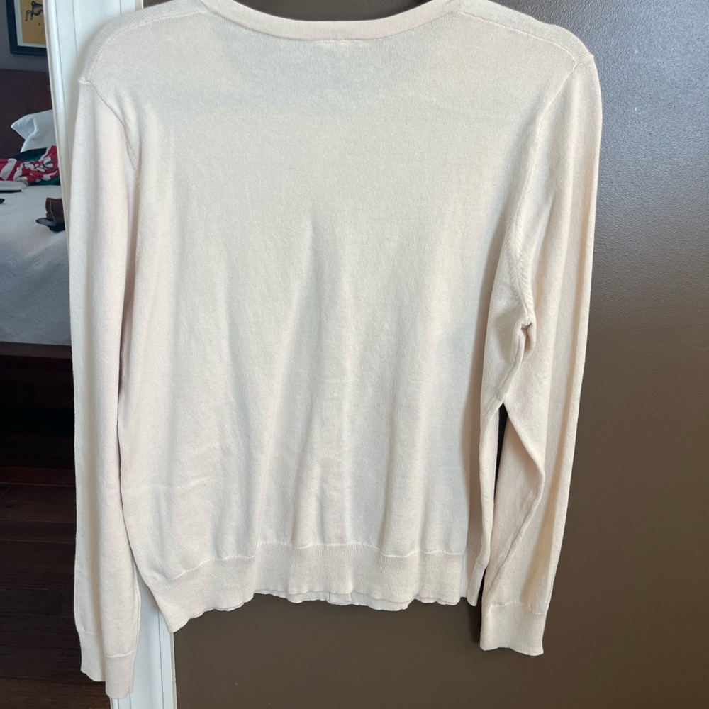 Large Ann Taylor Cream Cardigan Sweater - Picture 4 of 5